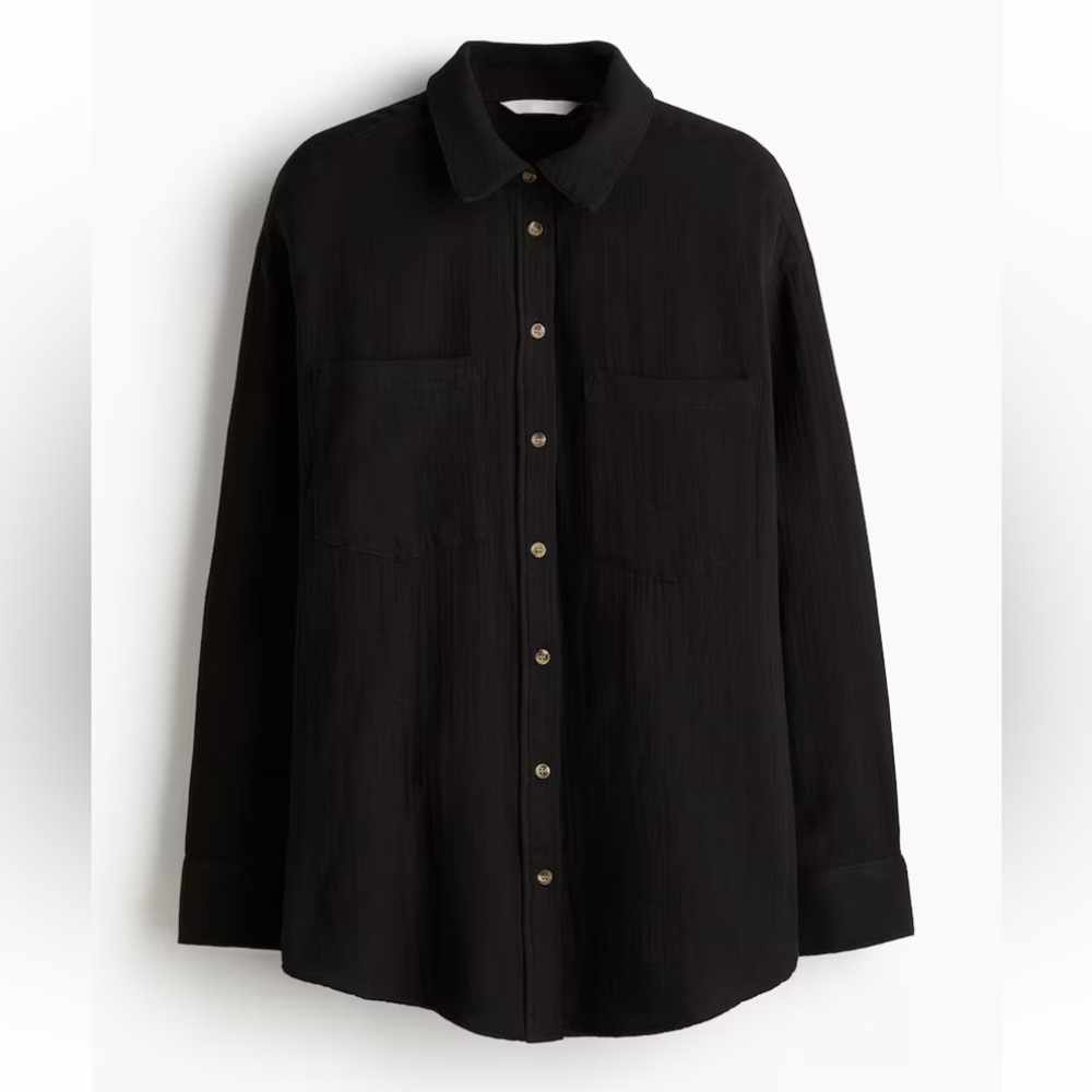 H&M Cotton Gauze Button Up Shirt